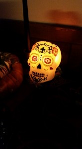 Our LED light-up wax skull.